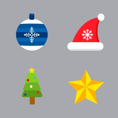 Noel tatil simgeler kümesi vektör.