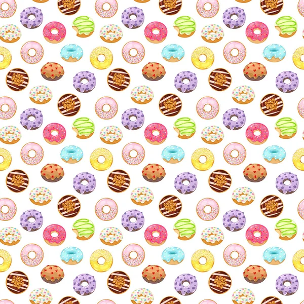 Donuts vecteur motif sans couture — Image vectorielle