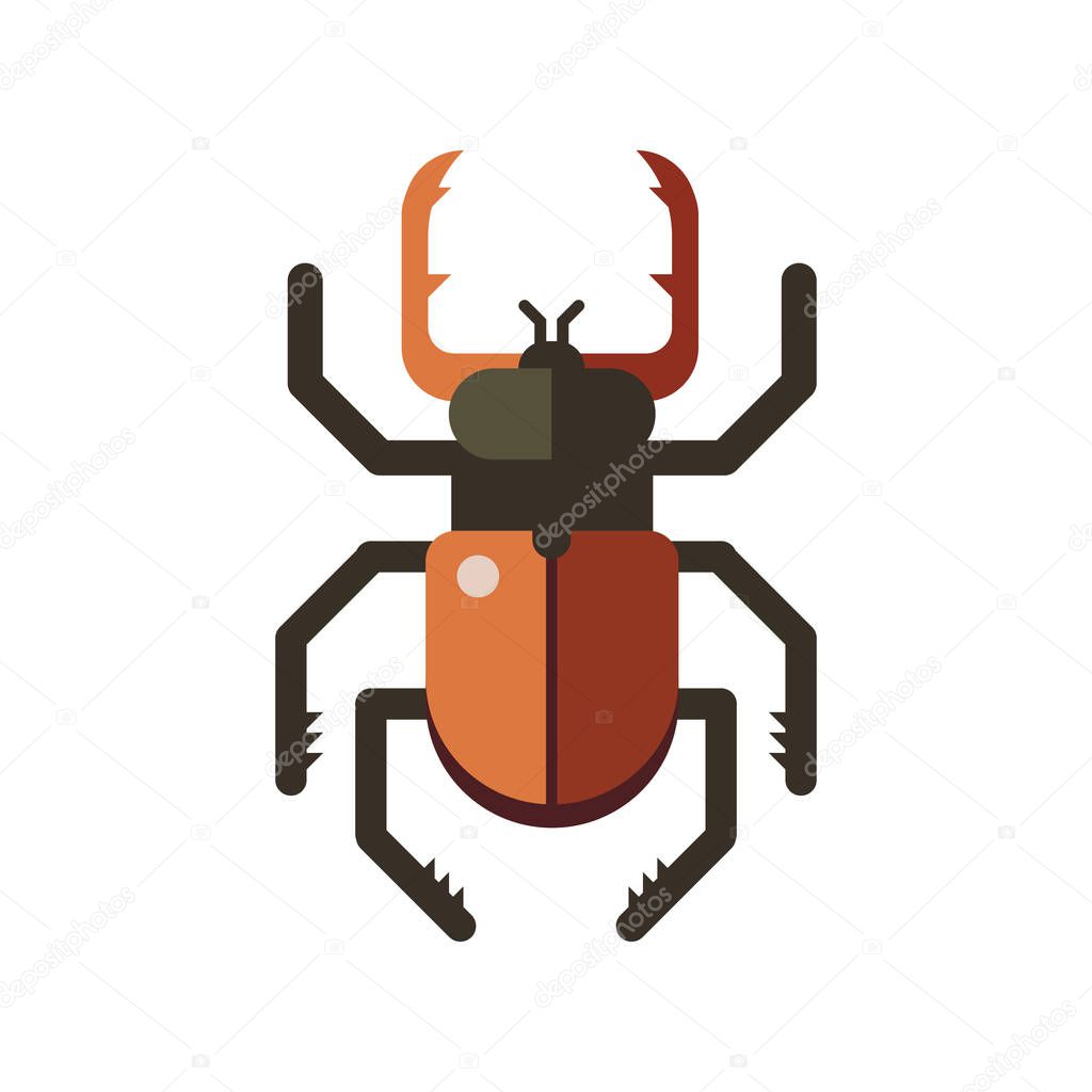 Insect icon flat isolated on white background