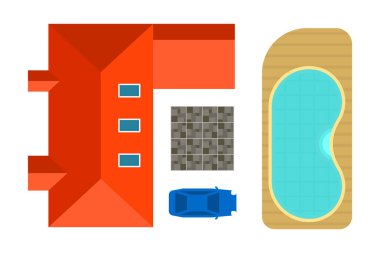 Özel house vektör çizim planı