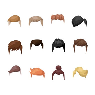 Saç sakal ve saç yüz maskesi düz çizgi film vektör kesme.