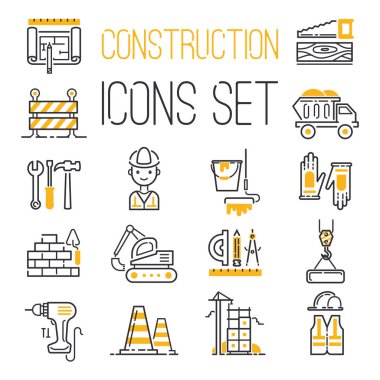 Vektör inşaat Icons set.