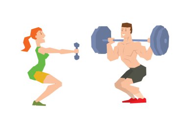 Karikatür spor spor salonu insanlar vektör.