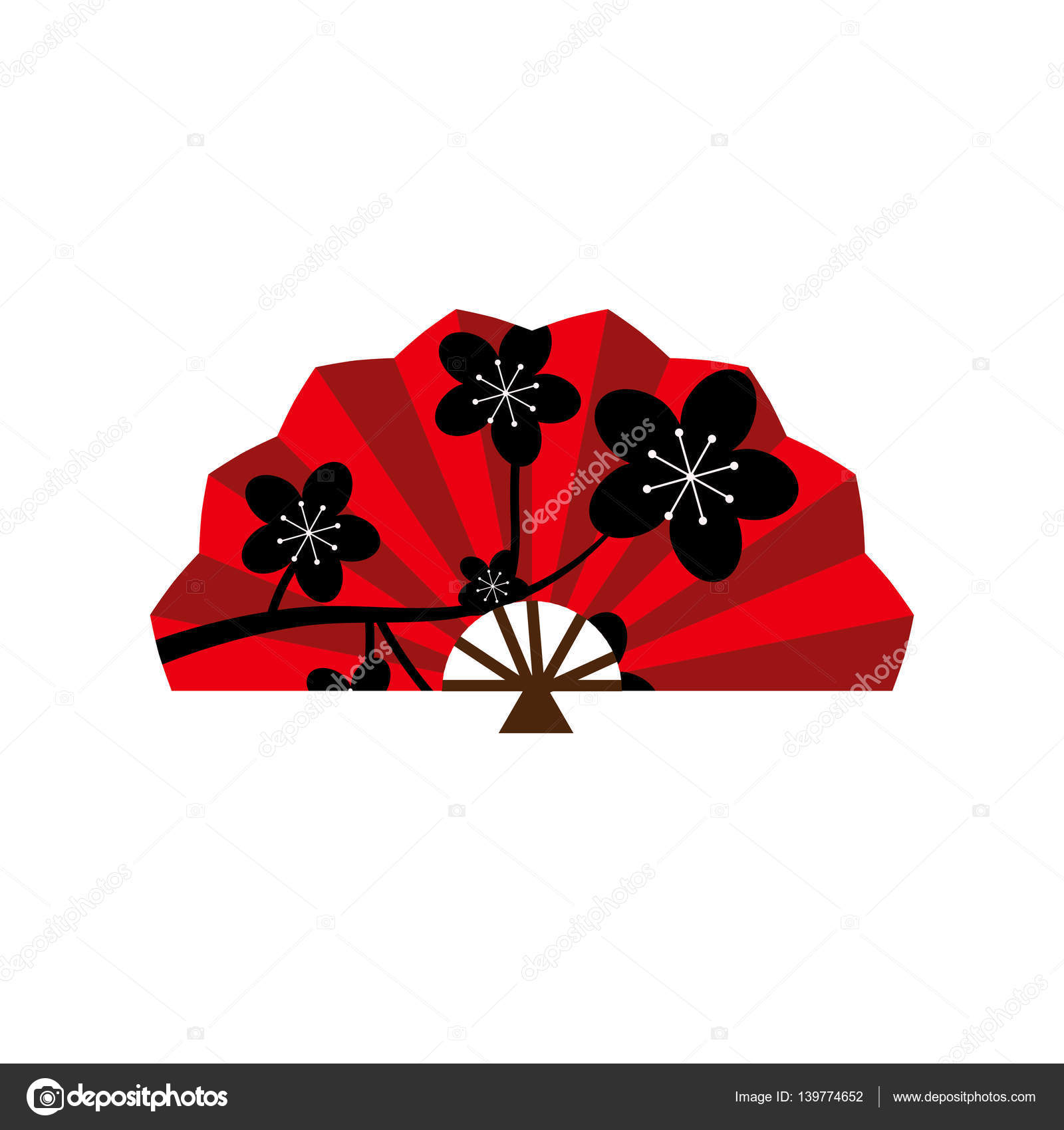 Red silk chinese fan vector illustration. Stock Vector by ©adekvat 139774652, image size:1600x1700