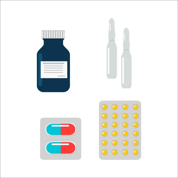 Tableta píldoras vector ilustración . — Vector de stock