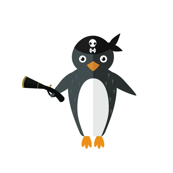 Пінгвін пірат Векторні ілюстрації персонажів тварин . — стоковий вектор