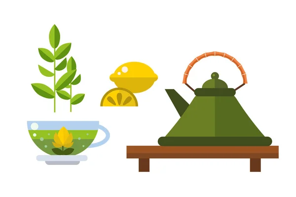 Cérémonie du thé illustration vectorielle asiatique traditionnelle boisson . — Image vectorielle