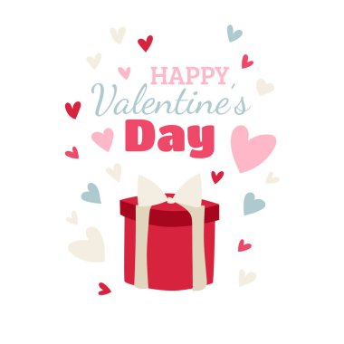 Sevgililer Günü 'nde tebrik kartı vektör illüstrasyonunuz kutlu olsun.