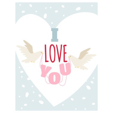 Sevgililer Günü 'nde tebrik kartı vektör illüstrasyonunuz kutlu olsun.