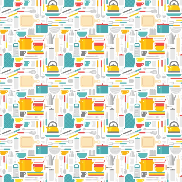 Seamless pattern with kitchen tools vector illustration.