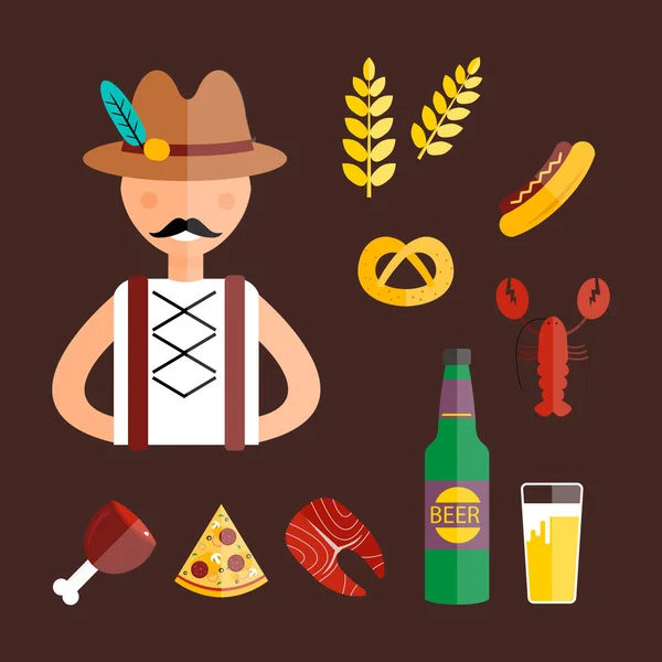 Oktoberfest muž vektorové ilustrace. — Stockový vektor