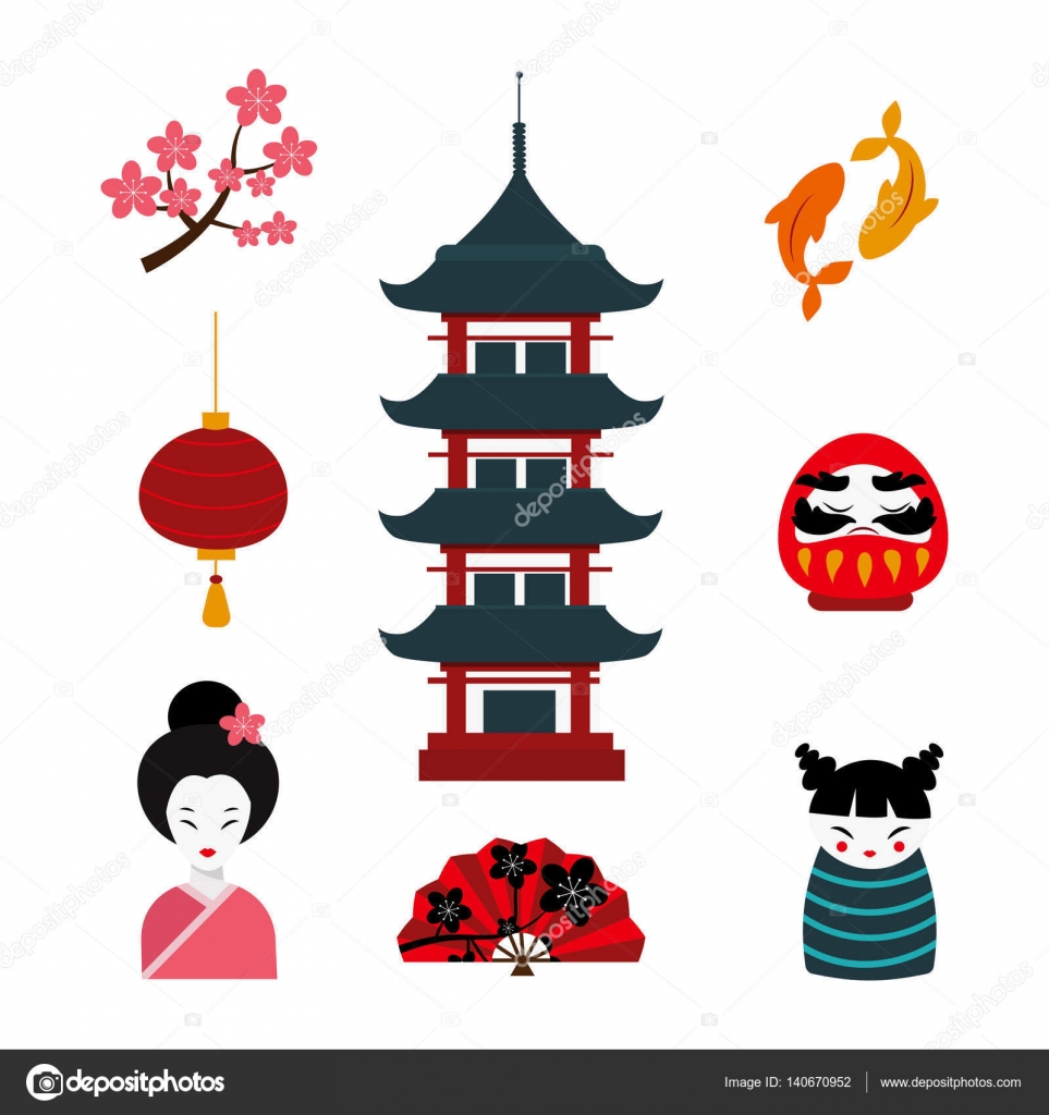 Japan landmark travel vector icons. — Stock Vector © adekvat #140670952