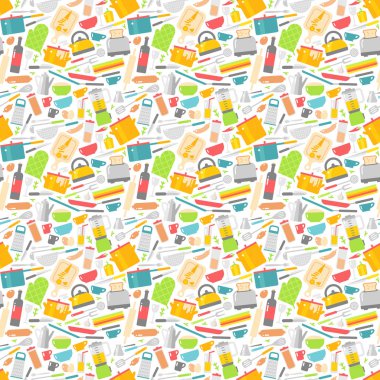 Mutfak araçları vektör çizim ile Seamless Modeli.