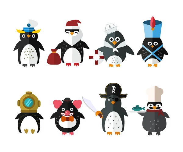 Ilustrasi karakter hewan Penguin Vector . - Stok Vektor
