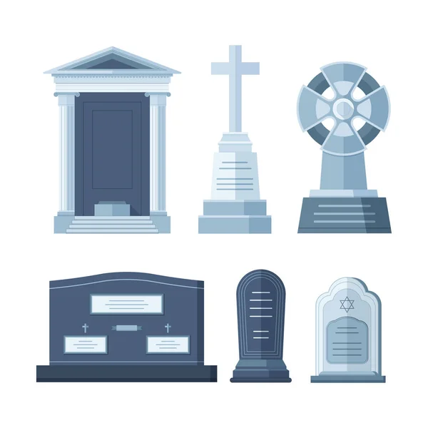 Tombstone construção vetor cripta para pessoas mortas . —  Vetores de Stock