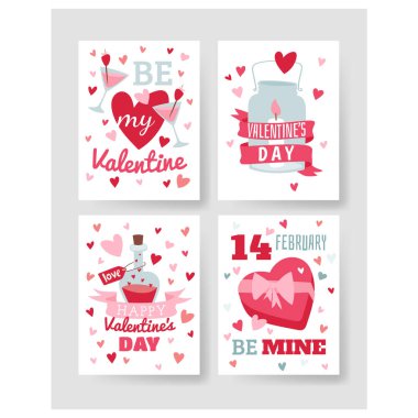 Sevgililer Günü 'nde tebrik kartı vektör illüstrasyonunuz kutlu olsun.