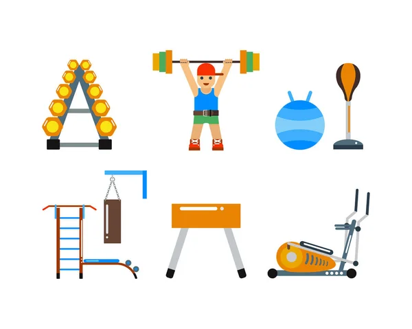 Vektor-Symbole für Fitnessstudios. — Stockvektor