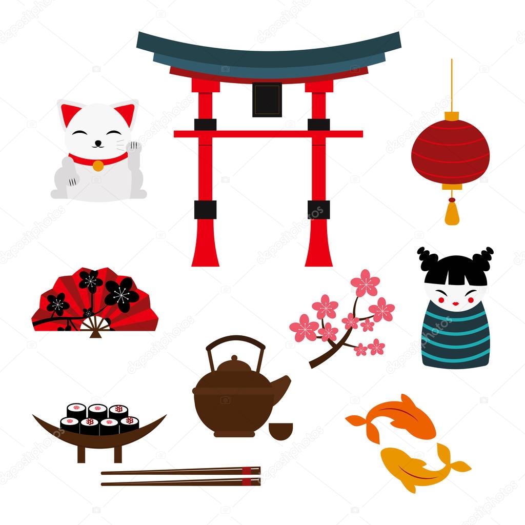 Japan landmark travel vector icons. — Stock Vector © adekvat #140914094