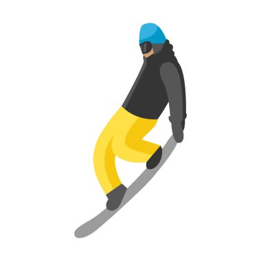 Snowboard atlamak poz insanlar vektörde.