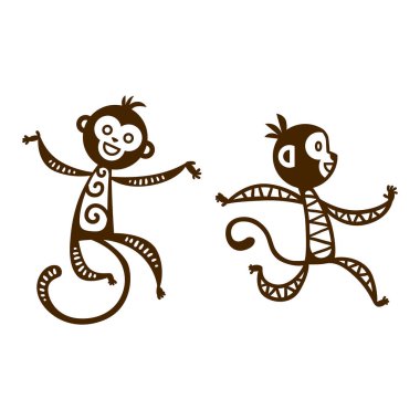 maymun vektör çizim.