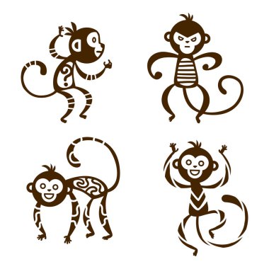 maymun vektör çizim.