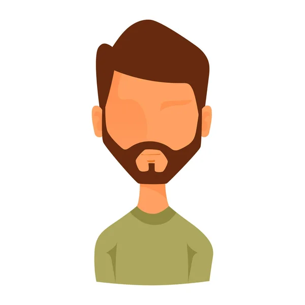 Man portret gezicht pictogram web avatar vlakke stijl vector. — Stockvector