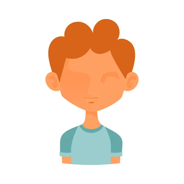 Портрет мальчика икона лицо веб-аватар плоский стиль вектор . — стоковый вектор