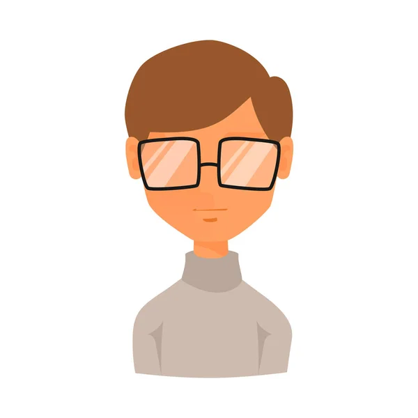 Hombre retrato cara icono web avatar estilo plano vector . — Vector de stock