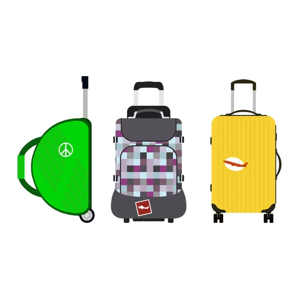 Viaje maleta viaje bolsa vector . — Vector de stock