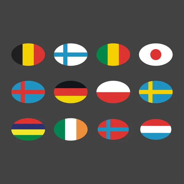 Modèle de drapeaux différents jeu de vecteurs vides . — Image vectorielle