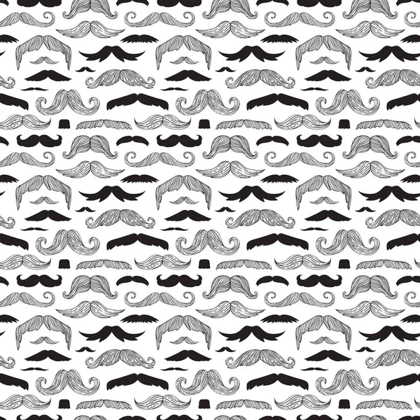 Mustaches patrón sin costura vector . — Vector de stock