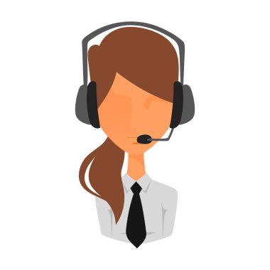 Kadın portre yüz simgesi web avatar düz stil vektör.