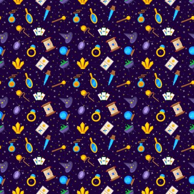 Sihirli Dekoratif simgeler seamless modeli