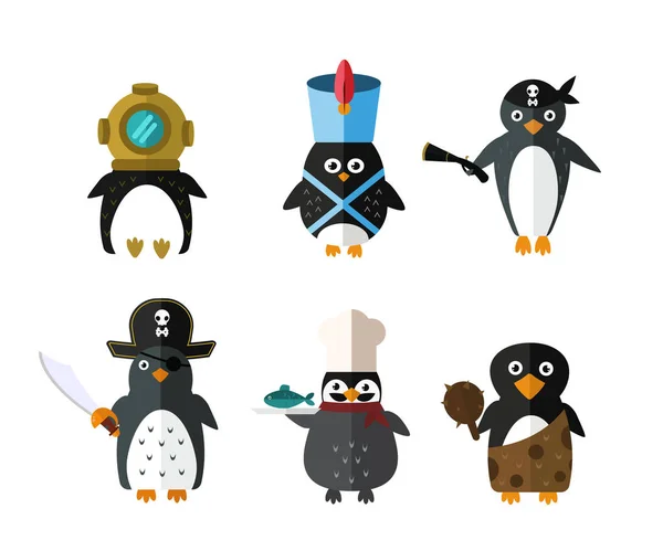 Ilustrasi karakter hewan Penguin Vector . - Stok Vektor