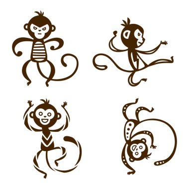 maymun vektör çizim.