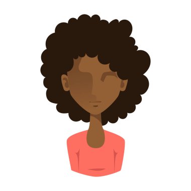 Kadın portre yüz simgesi web avatar düz stil vektör.