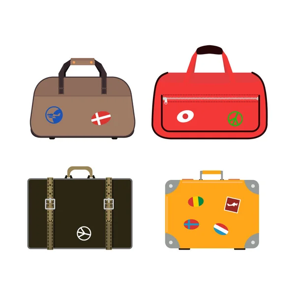 旅程的手提箱旅行袋子矢量. — 图库矢量图片