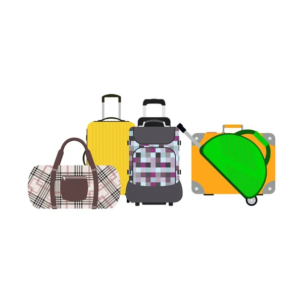 Cesta kufr cestovní taška vektor. — Stockový vektor