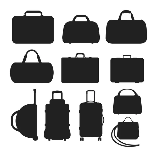 Sac de voyage valise voyage silhouette vecteur . — Image vectorielle