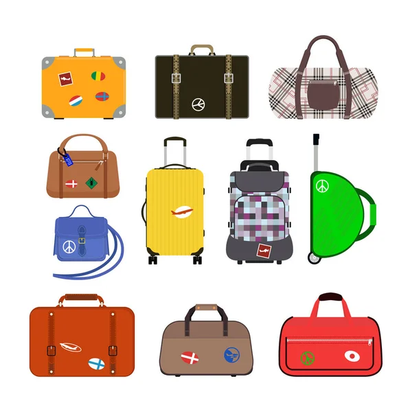 Journey suitcase travel bag vector. — Stock Vector