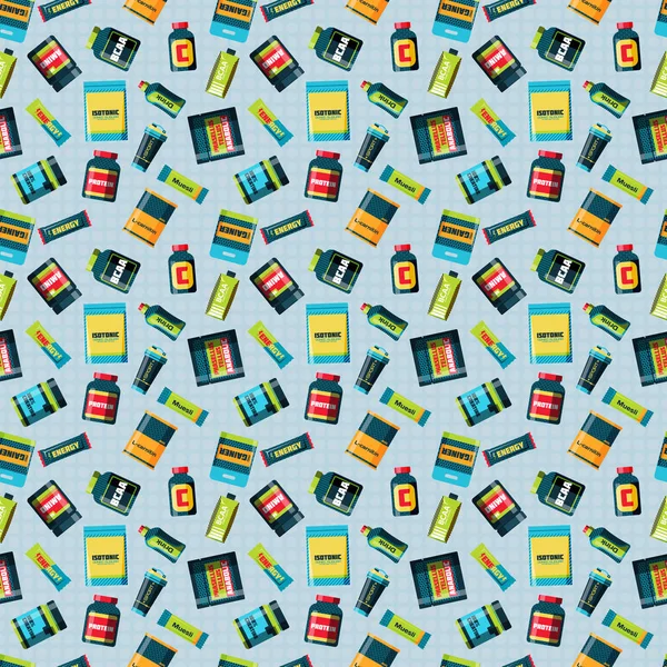 Sports food nutrition seamless pattern.