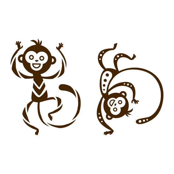 Illustration vectorielle du singe . — Image vectorielle