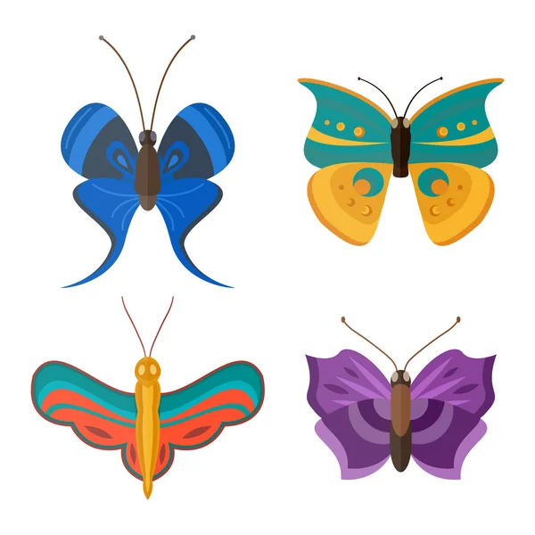 Цветные векторы бабочек . — стоковый вектор