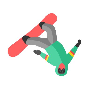 Snowboard atlamak poz insanlar vektörde.