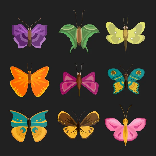 Barevné motýly vektor. — Stockový vektor