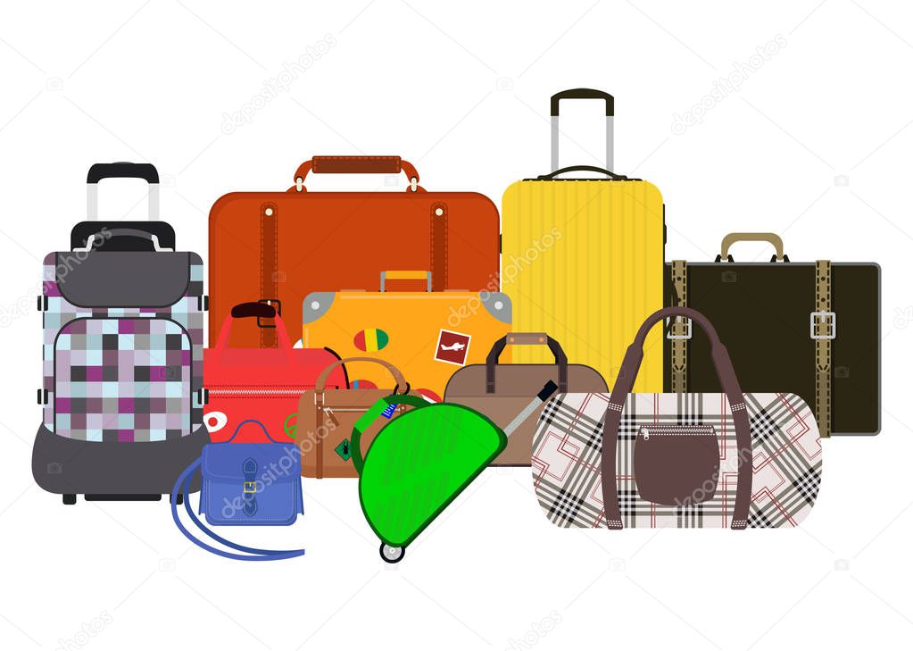 Journey suitcase travel bag vector.