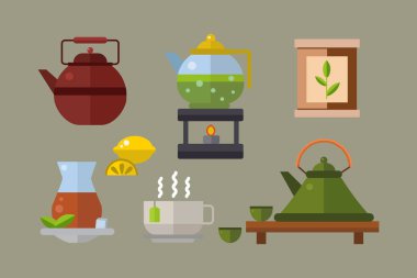 Çay töreni geleneksel Asya içki vektör çizim.