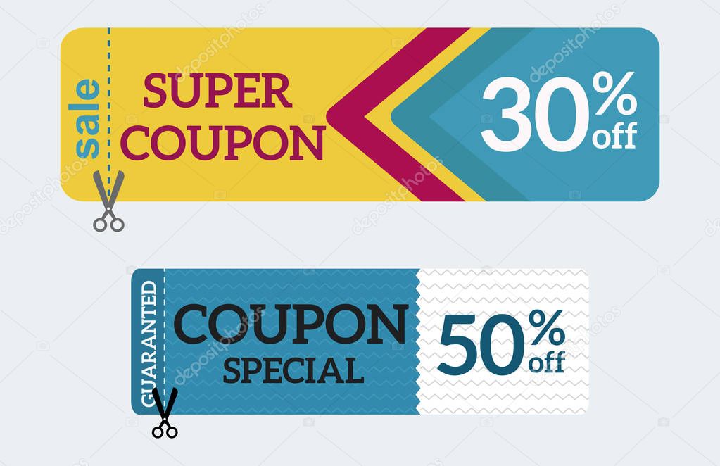 Sale coupon card percent discount symbol vector illustration.