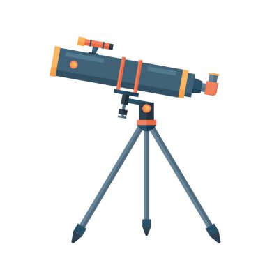 Astronomi bilim boşluk bulma araç vektör çizim için teleskop.