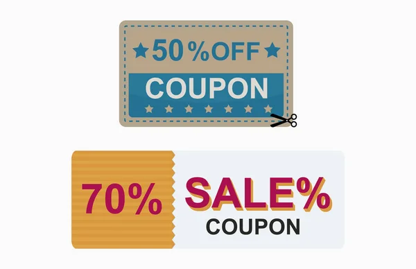 Verkoop coupon kaart procent korting symbool vectorillustratie. — Stockvector